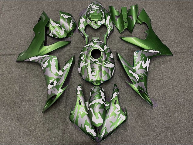 2004-2006 Vert Foncé Camouflage Yamaha R1 Carénage Moto 2004-2006 Vert Foncé Camouflage Yamaha R1 Carénage Moto