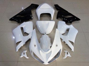 2005-2006 Blanc Brillant & Noir Kawasaki ZX6R Carénage Moto