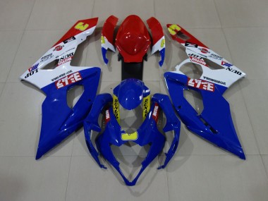 2005-2006 Bleu Brillant / Blanc / Rouge Suzuki GSXR 1000 Carénage Moto