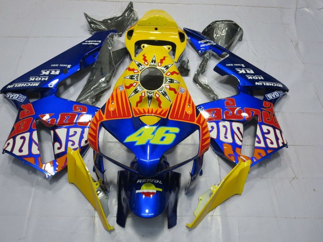 2005-2006 Bleu Personnalisé Rossi Honda CBR600RR Carénage Moto 2005-2006 Bleu Personnalisé Rossi Honda CBR600RR Carénage Moto