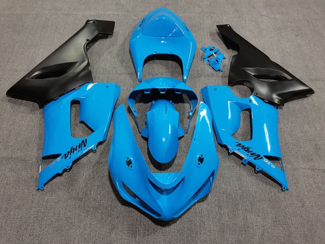 2005-2006 Bleu Vif Kawasaki ZX6R Carénage Moto 2005-2006 Bleu Vif Kawasaki ZX6R Carénage Moto