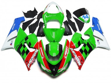 2005-2006 Chèque Multicolore Kawasaki ZX6R Carénage Moto