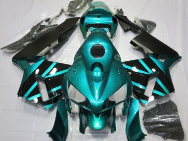 2005-2006 Design Bleu Sarcelle & Noir Brillant Honda CBR600RR Carénage Moto
