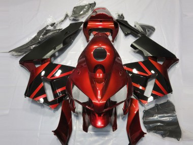 2005-2006 Design Rouge & Noir Brillant Honda CBR600RR Carénage Moto
