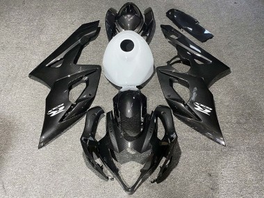 2005-2006 Fiber De Carbone Style & Blanc Brillant Suzuki GSXR 1000 Carénage Moto