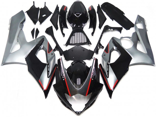 2005-2006 Noir & Argent Brillant Avec Rouge Suzuki GSXR 1000 Carénage Moto 2005-2006 Noir & Argent Brillant Avec Rouge Suzuki GSXR 1000 Carénage Moto