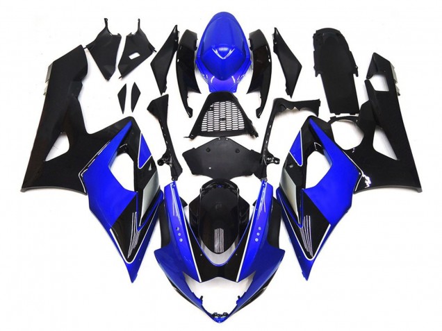 2005-2006 Noir & Bleu Brillant Avec Argent Suzuki GSXR 1000 Carénage Moto 2005-2006 Noir & Bleu Brillant Avec Argent Suzuki GSXR 1000 Carénage Moto
