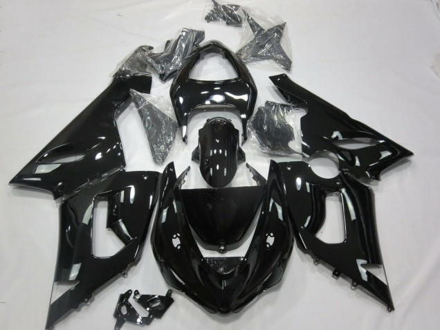 2005-2006 Noir Brillant Kawasaki ZX6R Carénage Moto 2005-2006 Noir Brillant Kawasaki ZX6R Carénage Moto