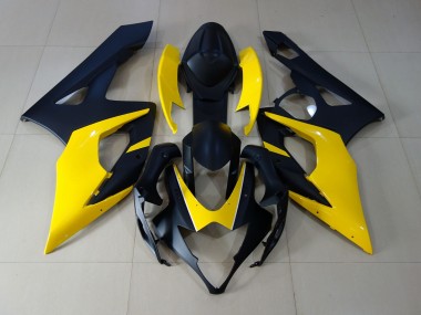2005-2006 Noir Mat & Jaune Suzuki GSXR 1000 Carénage Moto