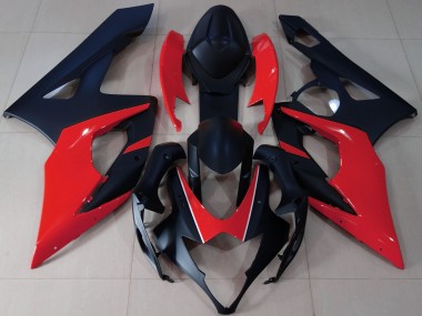 2005-2006 Noir Mat & Rouge Suzuki GSXR 1000 Carénage Moto