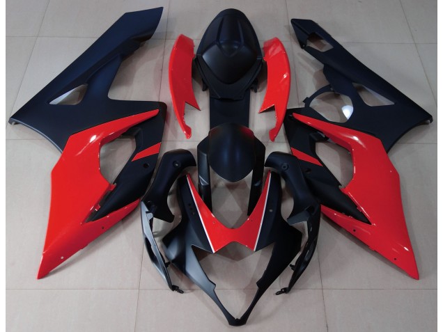 2005-2006 Noir Mat & Rouge Suzuki GSXR 1000 Carénage Moto 2005-2006 Noir Mat & Rouge Suzuki GSXR 1000 Carénage Moto