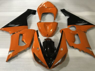 2005-2006 Orange Brillant & Noir Kawasaki ZX6R Carénage Moto