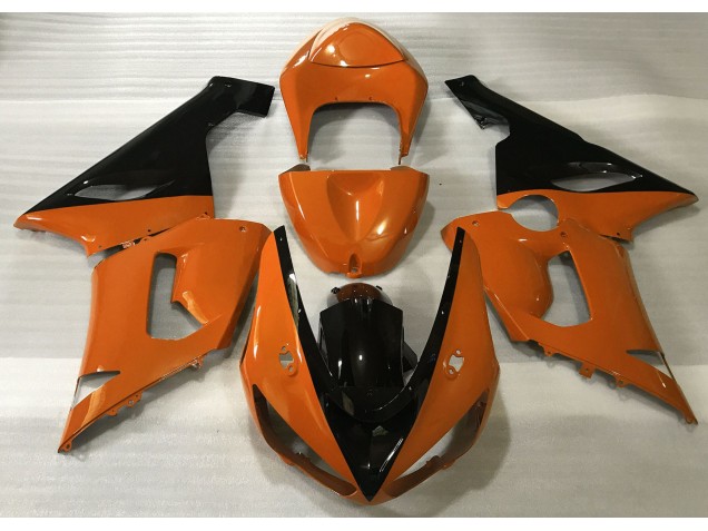 2005-2006 Orange Brillant & Noir Kawasaki ZX6R Carénage Moto 2005-2006 Orange Brillant & Noir Kawasaki ZX6R Carénage Moto