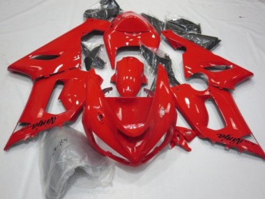 2005-2006 Rouge Brillant Kawasaki ZX6R Carénage Moto