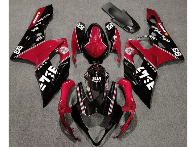 2005-2006 Rouge Brillant & Noir Personnalisé Suzuki GSXR 1000 Carénage Moto 2005-2006 Rouge Brillant & Noir Personnalisé Suzuki GSXR 1000 Carénage Moto