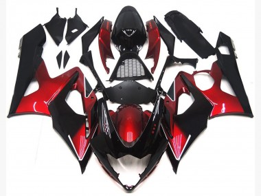 2005-2006 Rouge Marron & Noir Brillant Suzuki GSXR 1000 Carénage Moto