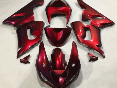 2005-2006 Rouge Métallisé Kawasaki ZX6R Carénage Moto