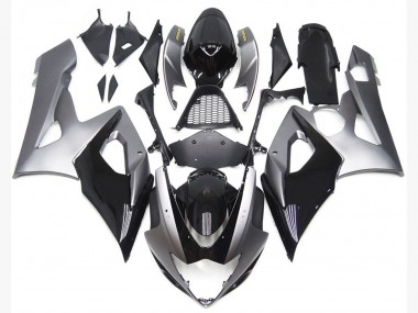 2005-2006 Style Argent & Noir Brillant Suzuki GSXR 1000 Carénage Moto
