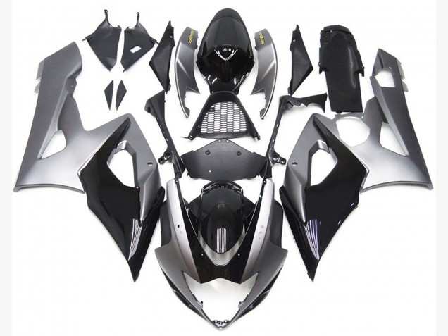 2005-2006 Style Argent & Noir Brillant Suzuki GSXR 1000 Carénage Moto