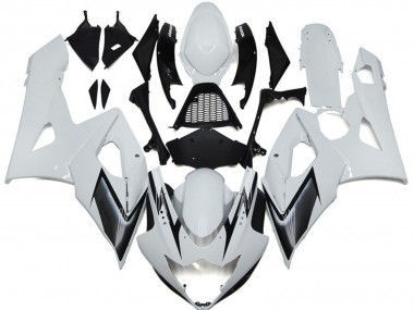 2005-2006 Style Blanc Brillant Avec Des Notes Argentées Suzuki GSXR 1000 Carénage Moto
