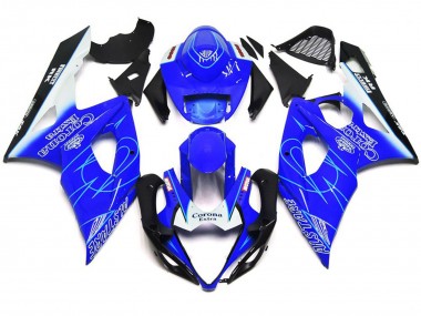 2005-2006 Style Bleu & Blanc Corona Suzuki GSXR 1000 Carénage Moto