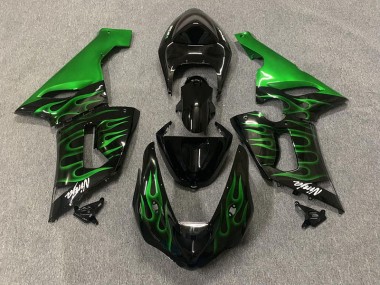 2005-2006 Vert Flamme Kawasaki ZX6R Carénage Moto