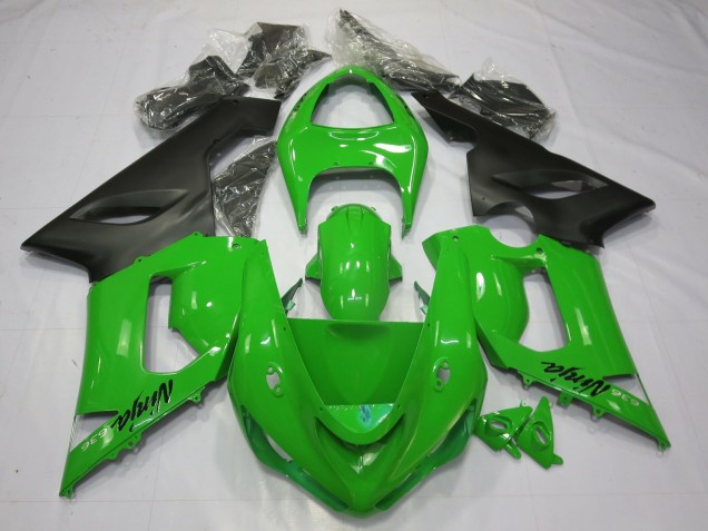2005-2006 Vert Noir Kawasaki ZX6R Carénage Moto 2005-2006 Vert Noir Kawasaki ZX6R Carénage Moto