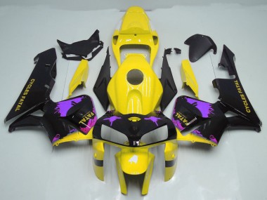 2005-2006 Éclaboussures Jaune Brillant & Violet Honda CBR600RR Carénage Moto