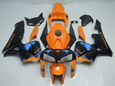 2005-2006 Éclaboussures Orange & Noires Honda CBR600RR Carénage Moto