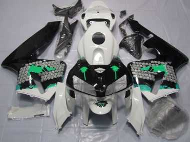 2005-2006 Éclaboussures Turquoise Sur Noir Brillant Honda CBR600RR Carénage Moto