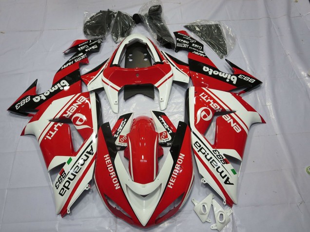 2006-2007 Blanc Rouge Kawasaki ZX10R Carénage Moto 2006-2007 Blanc Rouge Kawasaki ZX10R Carénage Moto
