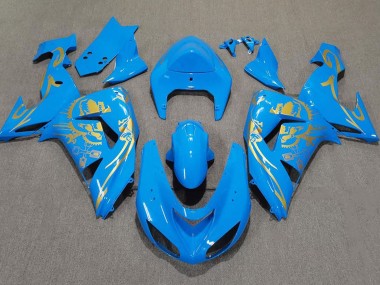 2006-2007 Bleu Clair & Or Kawasaki ZX10R Carénage Moto