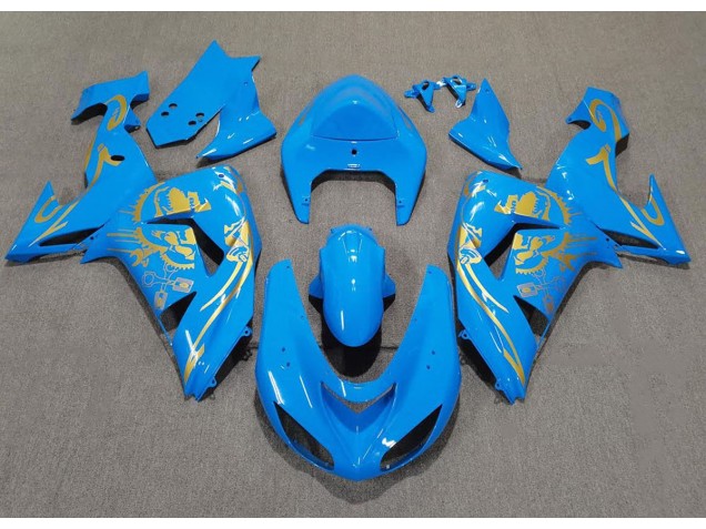 2006-2007 Bleu Clair & Or Kawasaki ZX10R Carénage Moto 2006-2007 Bleu Clair & Or Kawasaki ZX10R Carénage Moto