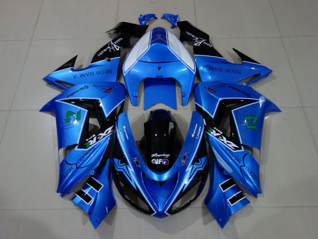 2006-2007 Bleu Liquide & Logos Kawasaki ZX10R Carénage Moto 2006-2007 Bleu Liquide & Logos Kawasaki ZX10R Carénage Moto