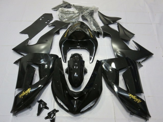 2006-2007 Or Noir Brillant Kawasaki ZX10R Carénage Moto 2006-2007 Or Noir Brillant Kawasaki ZX10R Carénage Moto