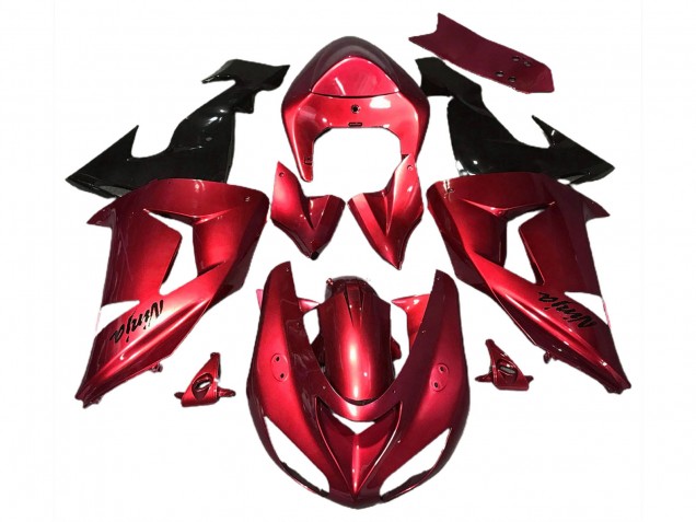 2006-2007 Rouge Brillant Kawasaki ZX10R Carénage Moto 2006-2007 Rouge Brillant Kawasaki ZX10R Carénage Moto