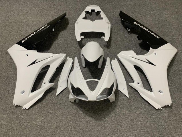 2006-2008 Blanc Brillant & Noir Triumph Daytona 675 Carénage Moto 2006-2008 Blanc Brillant & Noir Triumph Daytona 675 Carénage Moto