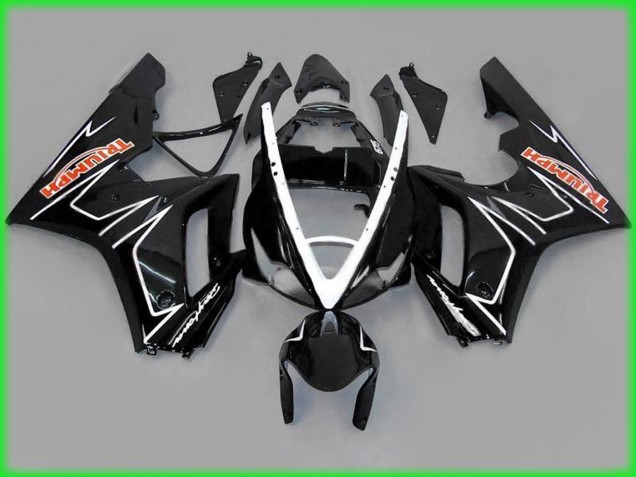 2006-2008 Noir Brillant Avec Blanc Triumph Daytona 675 Carénage Moto 2006-2008 Noir Brillant Avec Blanc Triumph Daytona 675 Carénage Moto
