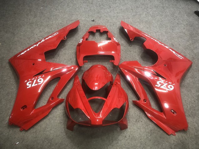 2006-2008 Rouge Avec Décalcomanies Blanches Triumph Daytona 675 Carénage Moto 2006-2008 Rouge Avec Décalcomanies Blanches Triumph Daytona 675 Carénage Moto