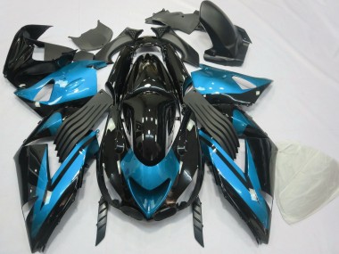 2006-2011 Bleu Clair & Noir Uni Kawasaki ZX14R Carénage Moto