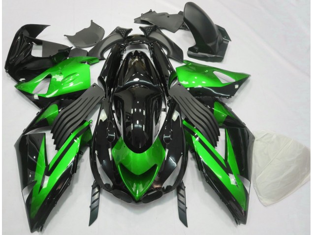 2006-2011 Vert Brillant & Noir Uni Kawasaki ZX14R Carénage Moto 2006-2011 Vert Brillant & Noir Uni Kawasaki ZX14R Carénage Moto