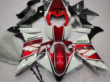 2007-2008 Blanc Brillant & Rouge Yamaha R1 Carénage Moto