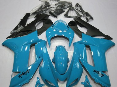 2007-2008 Bleu Clair Brillant Kawasaki ZX6R Carénage Moto