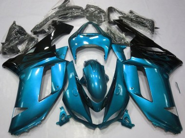 2007-2008 Bleu Clair Brillant & Noir Kawasaki ZX6R Carénage Moto