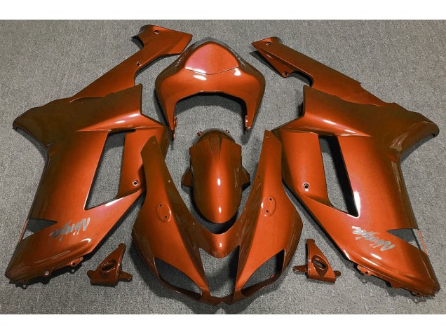 2007-2008 Orange Tigre Kawasaki ZX6R Carénage Moto 2007-2008 Orange Tigre Kawasaki ZX6R Carénage Moto