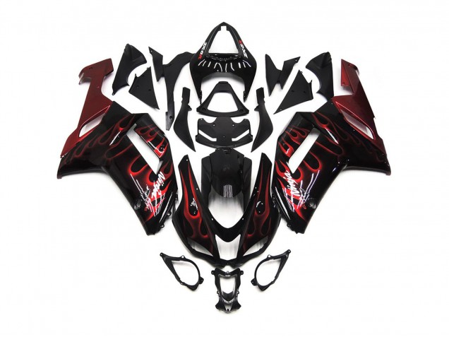 2007-2008 Rosso Lucido Fiamma Kawasaki ZX6R Carénage Moto 2007-2008 Rosso Lucido Fiamma Kawasaki ZX6R Carénage Moto