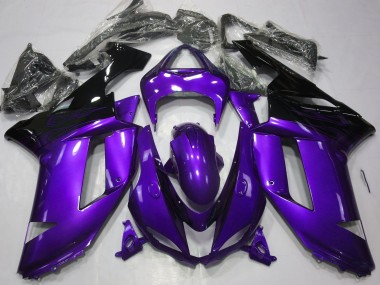 2007-2008 Violet Brillant & Noir Kawasaki ZX6R Carénage Moto