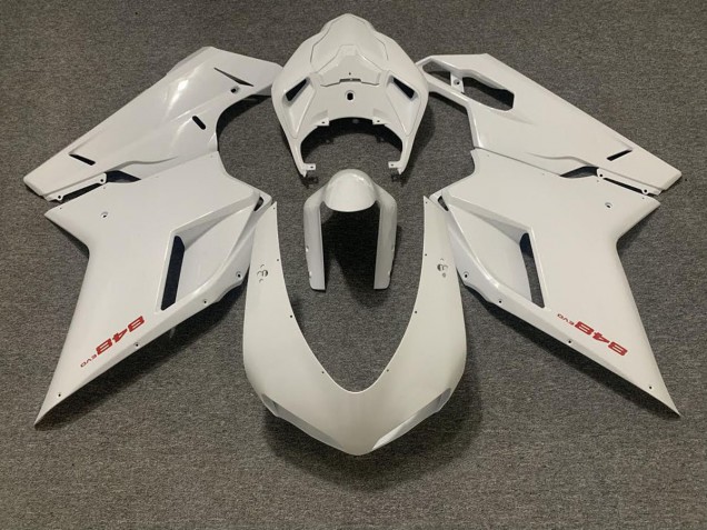 2007-2014 Blanc Brillant Ducati 848 1098 1198 Carénage Moto 2007-2014 Blanc Brillant Ducati 848 1098 1198 Carénage Moto