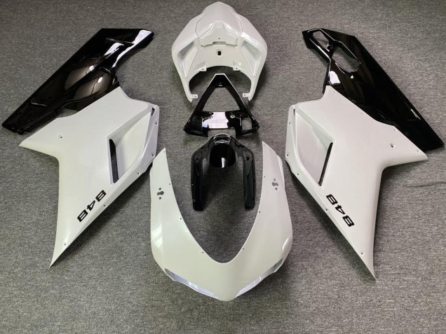 2007-2014 Blanc Nacré & Noir Ducati 848 1098 1198 Carénage Moto 2007-2014 Blanc Nacré & Noir Ducati 848 1098 1198 Carénage Moto
