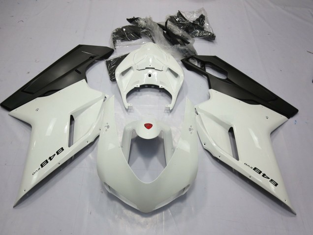 2007-2014 Blanc & Noir 848 Ducati 848 1098 1198 Carénage Moto 2007-2014 Blanc & Noir 848 Ducati 848 1098 1198 Carénage Moto